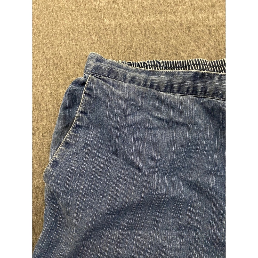 Alfred Dunner Womens Blue Denim Pull On Elastic Waist Straight Leg Pants Size 18 - Picture 2 of 10
